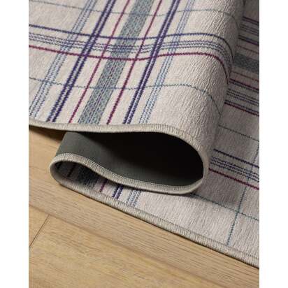Beckett Blue & Red Flatwoven Rug - 60 x 90 cm - Rug + Pad System