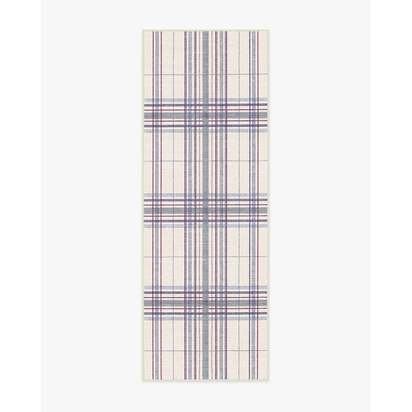 Beckett Blue & Red Flatwoven Rug - 75 x 215 cm - Rug + Pad System