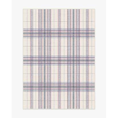 Beckett Blue & Red Flatwoven Rug - 150 x 215 cm - Rug + Pad System