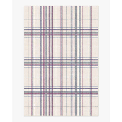 Beckett Blue & Red Flatwoven Rug - 185 x 275 cm - Rug + Pad System
