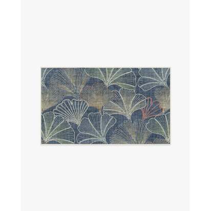 Deniz Navy Flatwoven Rug - 90 x 150 cm - Rug + Pad System