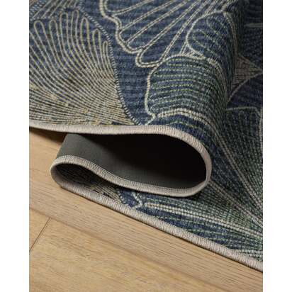 Deniz Navy Flatwoven Rug - 150 x 215 cm - Rug + Cushioned Pad System