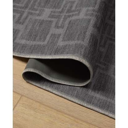 Fletcher Grey Flatwoven Rug - 245 x 305 cm - Rug + Cushioned Pad System