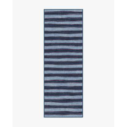 Marin Navy Flatwoven Rug - 75 x 215 cm - Rug + Pad System