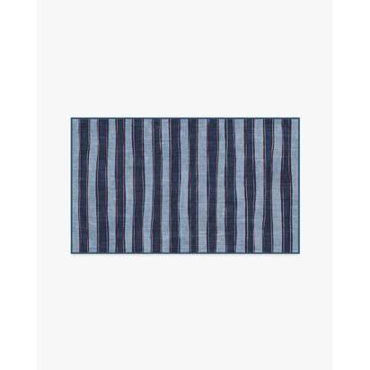 Marin Navy Flatwoven Rug - 90 x 150 cm - Rug + Pad System