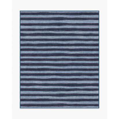 Marin Navy Flatwoven Rug - 245 x 305 cm - Rug + Pad System