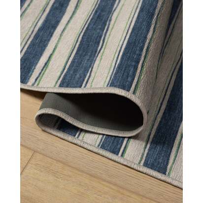 Marin Slate Blue & Neutral Flatwoven Rug - 275 x 365 cm - Rug + Pad System