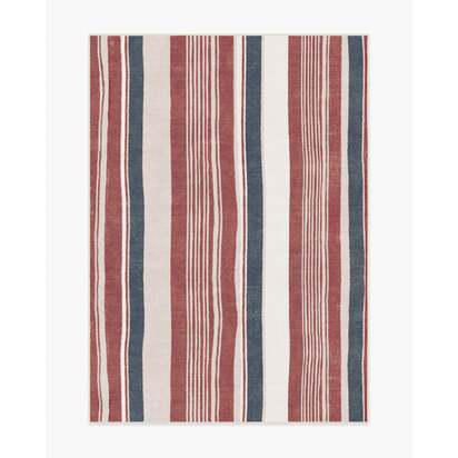 Naia Red Flatwoven Rug - 150 x 215 cm - Rug + Cushioned Pad System