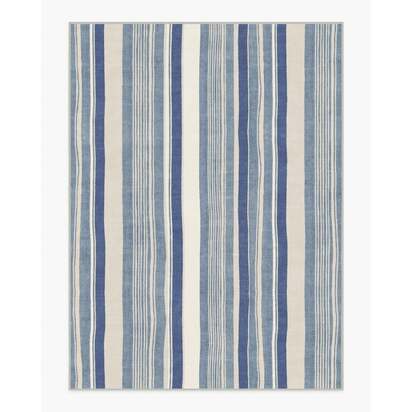 Naia Slate Blue Flatwoven Rug - 275 x 365 cm - Rug + Pad System