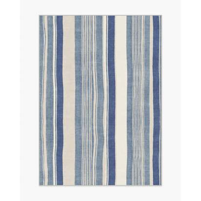 Naia Slate Blue Flatwoven Rug - 150 x 215 cm - Rug + Cushioned Pad System