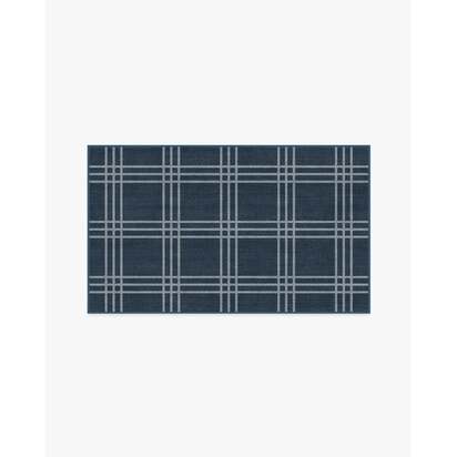 Pierre Navy Flatwoven Rug - 90 x 150 cm - Rug + Pad System
