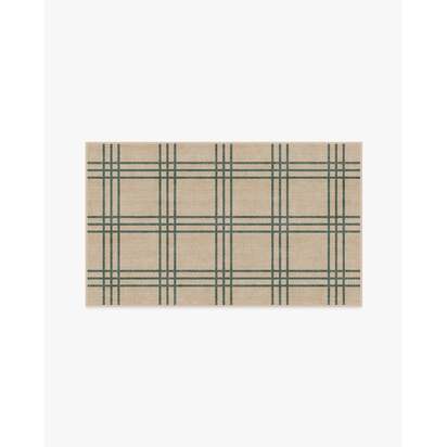 Pierre Olive & Natural Flatwoven Rug - 90 x 150 cm - Rug + Pad System