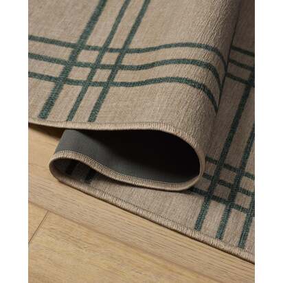 Pierre Olive & Natural Flatwoven Rug - 150 x 215 cm - Rug + Pad System
