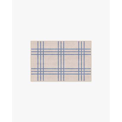 Pierre Slate Blue & Neutral Flatwoven Rug - 60 x 90 cm - Rug + Pad System
