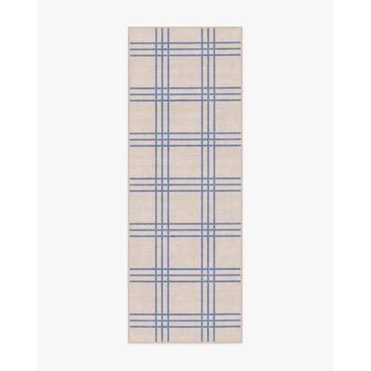 Pierre Slate Blue & Neutral Flatwoven Rug - 75 x 215 cm - Rug + Pad System