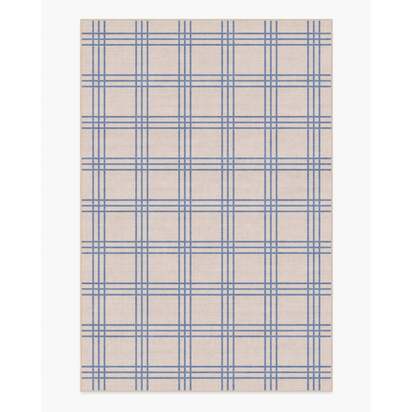 Pierre Slate Blue & Neutral Flatwoven Rug - 185 x 275 cm - Rug + Pad System