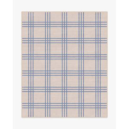 Pierre Slate Blue & Neutral Flatwoven Rug - 245 x 305 cm - Rug + Pad System