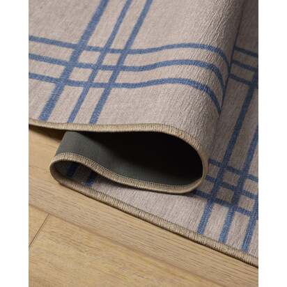 Pierre Slate Blue & Neutral Flatwoven Rug - 245 x 305 cm - Rug + Pad System