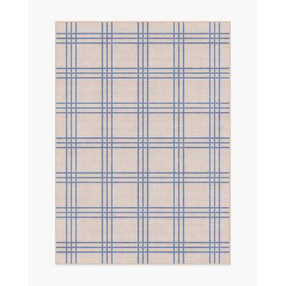 Pierre Slate Blue & Neutral Flatwoven Rug - 150 x 215 cm - Rug + Cushioned Pad System