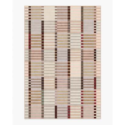 Quincy Natural Multicolour Flatwoven Rug - 185 x 275 cm - Rug + Cushioned Pad System