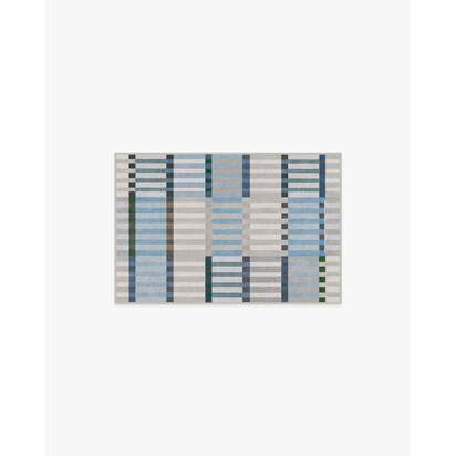 Quincy Soft Blue Flatwoven Rug - 60 x 90 cm - Rug + Pad System