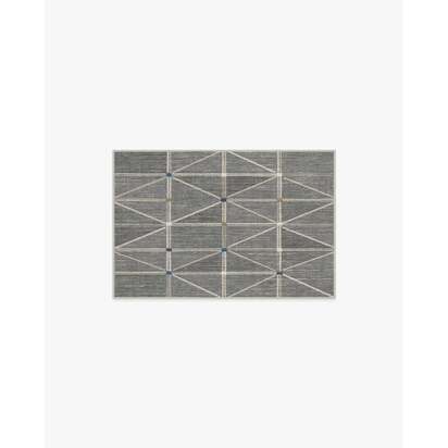 Ulysses Grey Flatwoven Rug - 60 x 90 cm - Rug + Pad System