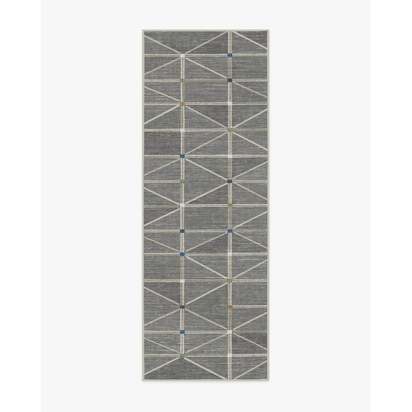 Ulysses Grey Flatwoven Rug - 75 x 215 cm - Rug + Pad System