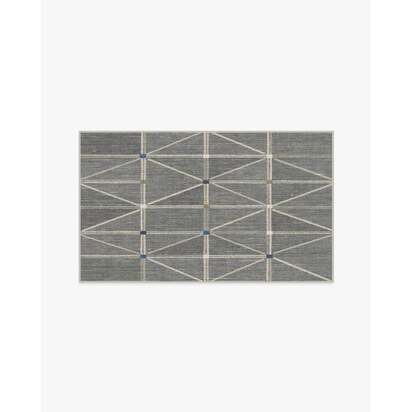 Ulysses Grey Flatwoven Rug - 90 x 150 cm - Rug + Pad System