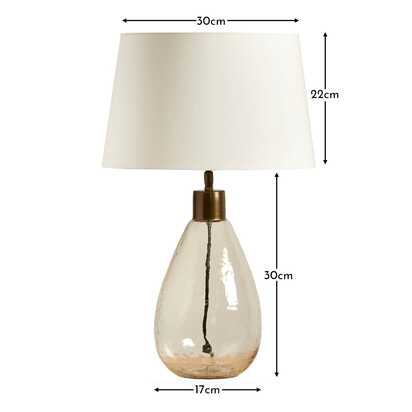 Breamore Clear Glass Lamp with Coningsby White Shade - 35cm