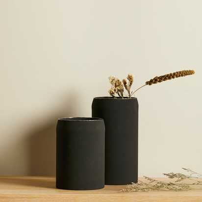 Chaldon 17cm Metal Vase - Black