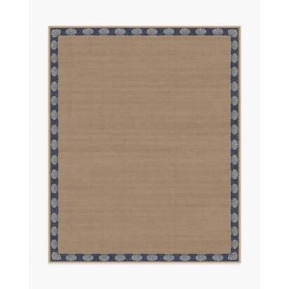 Shelley Slate Blue & Natural Re-Jute Rug - 245 x 305 cm - Rug + Pad System