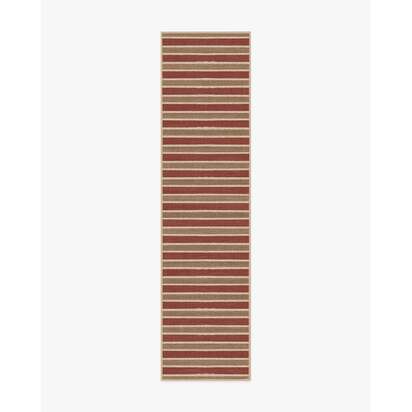 Wells Red & Natural Re-Jute Rug - 75 x 305 cm - Rug + Cushioned Pad System