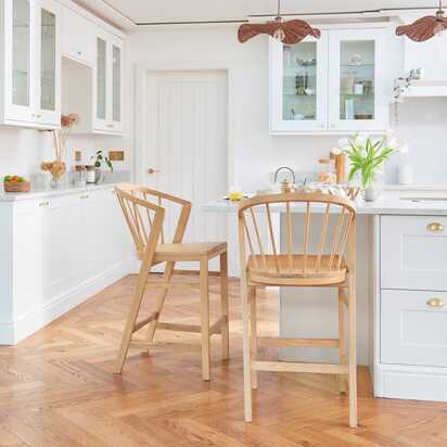 Mabel Pale Oak Bar Stools - Set of 2