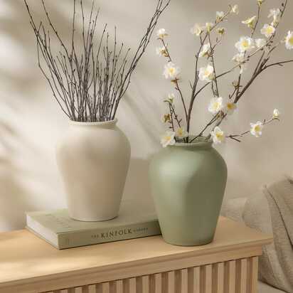 Kalera 23cm Terracotta Vase - Olive