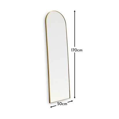 Ingham 170x50cm Full Length Arch Mirror  - Gold