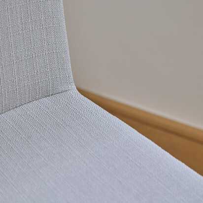 Nolan Fawn Linen Dining Chairs - Set of 2 - Whitewash Oak Legs