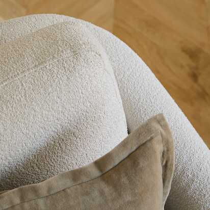 Carter Beige Boucle Occasional Armchair - Whitewash Legs