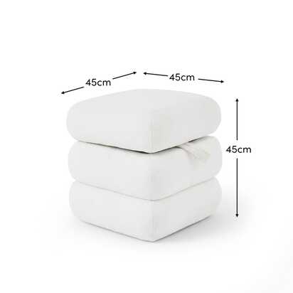 Fleur Ottoman Footstool - Chalk White Boucle