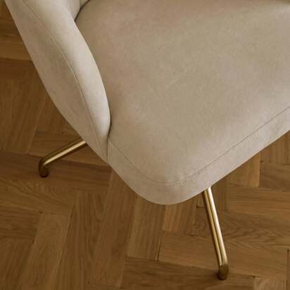 Arabella Office Swivel Chair - Natural Beige with Gold Legs
