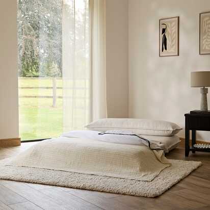 Harlow 2 Seater Double Sofa Bed - Chalk White Boucle