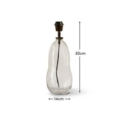 Breamore Clear Glass Wide Table Lamp Base - 30cm