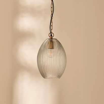 Rosehill 31cm Glass Pendant Light - Clear & Gold