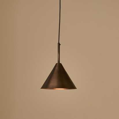 Brockhill Small Metal Pendant Light - Bronze