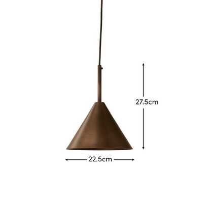 Brockhill Small Metal Pendant Light - Bronze