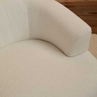 Nathalia 86cm Swivel Armchair - Chalk White Boucle