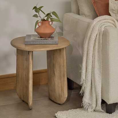 Imogen Chalked Mango Wood Side Table
