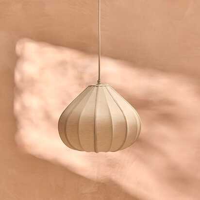 Lahsun 36cm Fabric Pendant Light - Natural