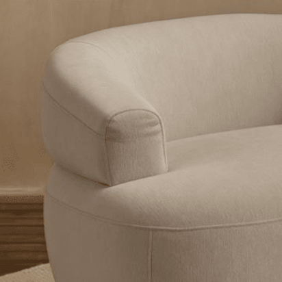 Nathalia Soft Beige Swivel Armchair