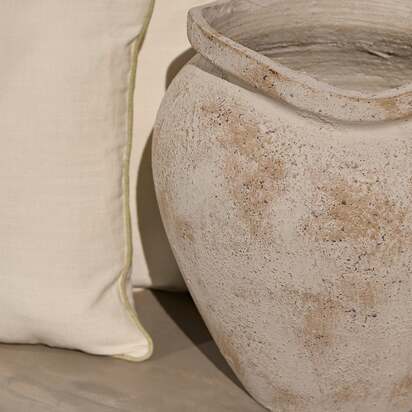 Tomar Fiber Cement 38.5cm Garden Planter - Rustic White