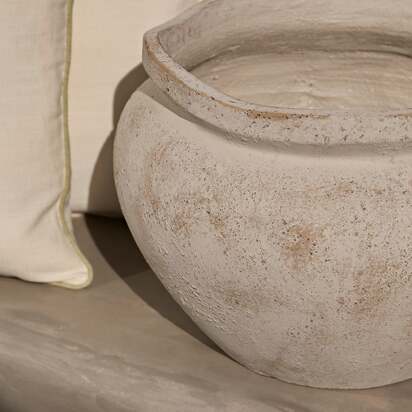 Tomar Fiber Cement 29.5cm Wide Garden Planter - Rustic White